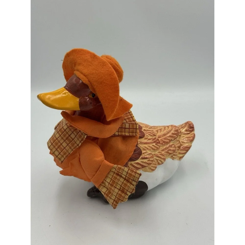 Vintage Ceramic Farmer Or Scarecrow Duck Thanksgiving Fall